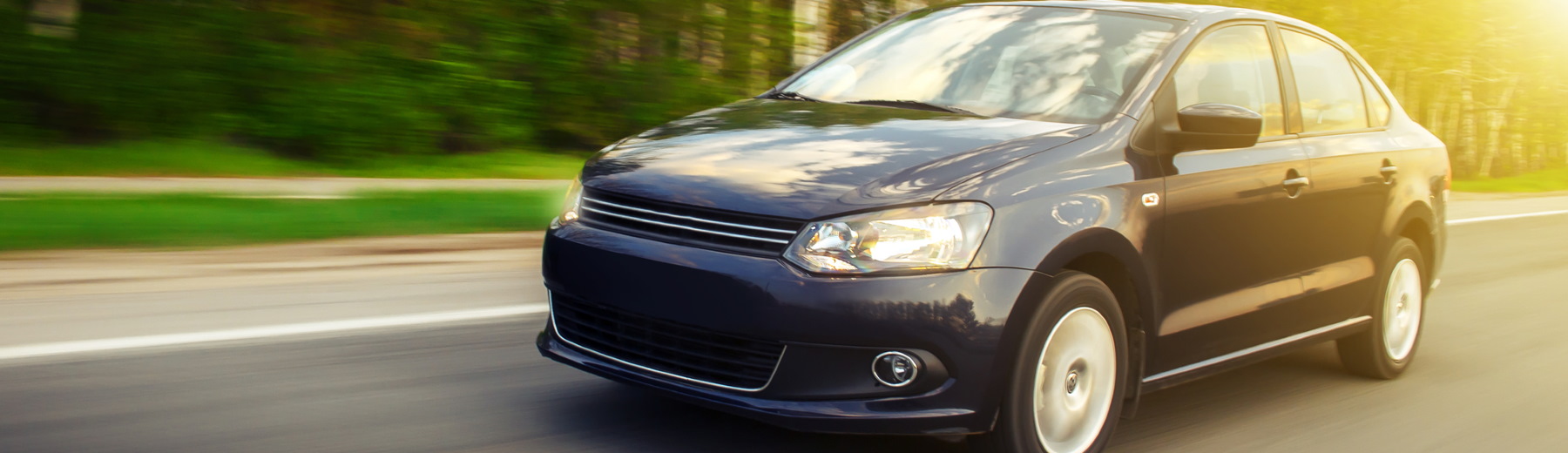 car driving around a corner